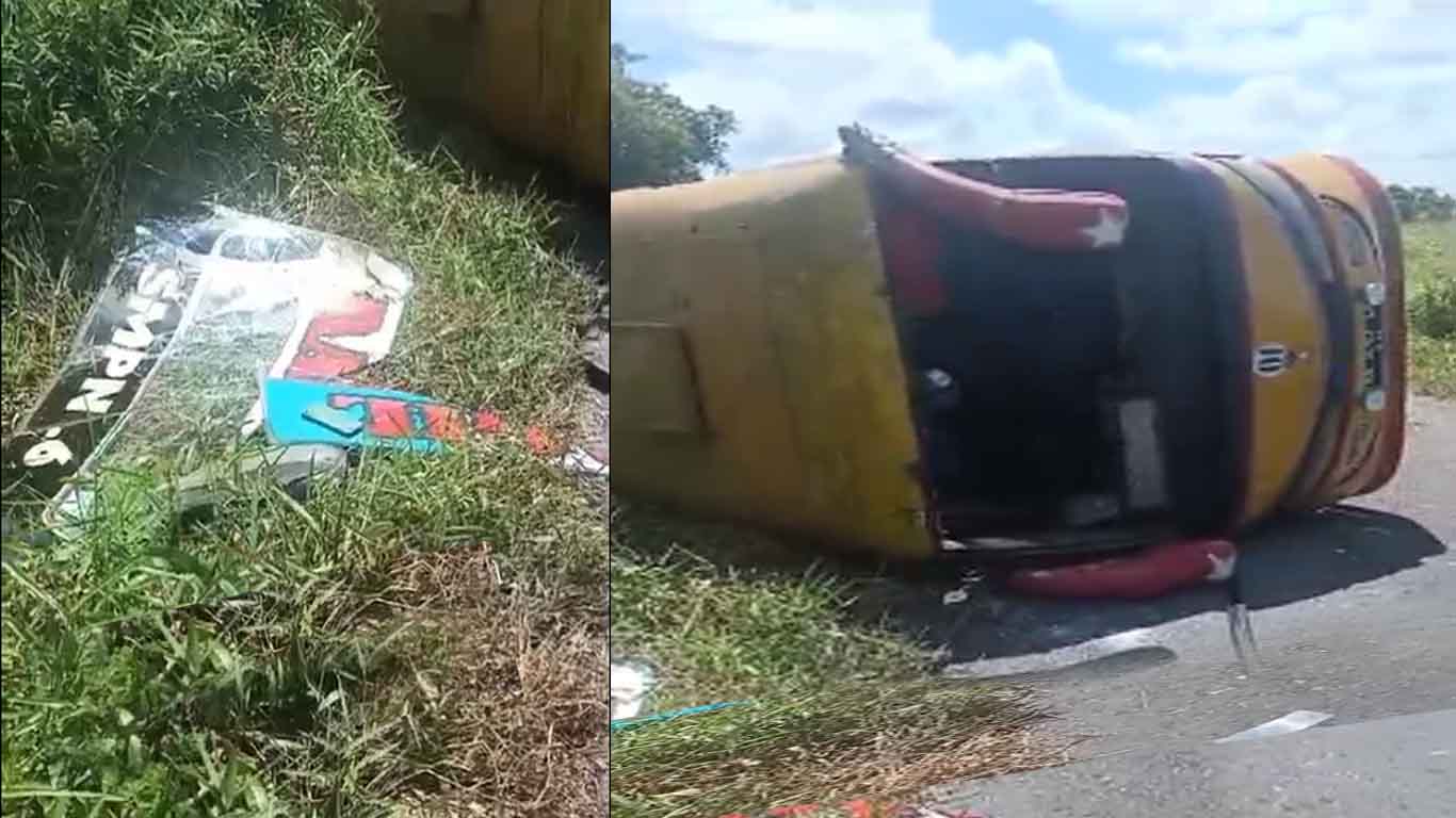 Hendak Wisata ke Teluk Bogam, Bus Milik SMPN 6  Arsel Terguling, Satu Pelajar Luka Dua Alami Shock