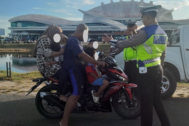 Polisi Lakukan Patroli di Area Bandara Tjilik Riwut, Antisipasi Balapan Liar