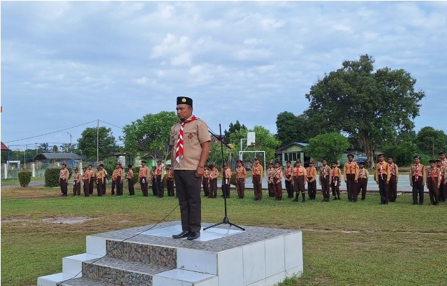 SMP Negeri 1 Mentaya Hilir Utara Gelar Kemah Keakraban Pramuka